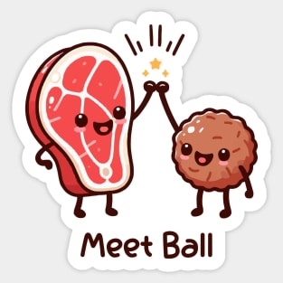 meet ball high five Sticker